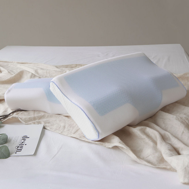 리브맘 쿨젤 3D매쉬 메모리폼 경추베개 + 커버, 화이트, 1개