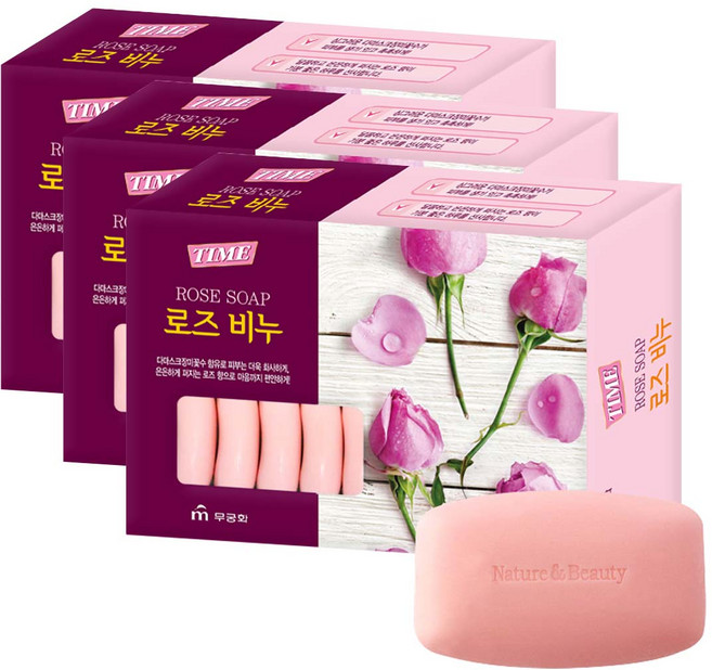 무궁화 타임 비누 로즈향, 90g, 48개입