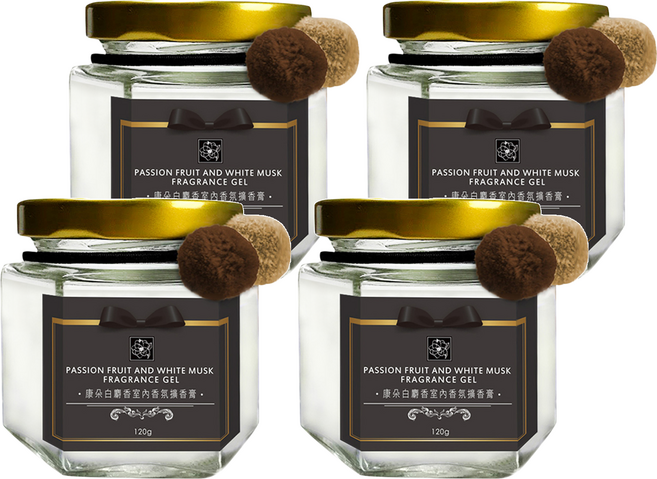 QUNDO 康朵 白麝香室內香氛擴香膏, 120g, 4罐, 白麝香