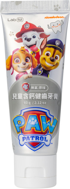 Lab52 齒妍堂 汪汪隊立大功 兒童含鈣健齒牙膏 無氟原味, 60g, 1入, 1條