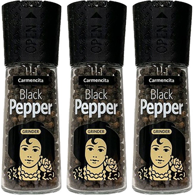 카르멘시타 통흑후추 그라인더, 47g, 3개