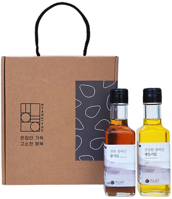 향유 참기름 150ml + 생들기름 150ml 2호 선물 세트, 1세트