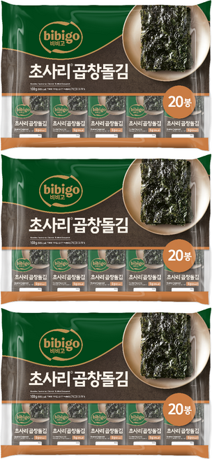 비비고 초사리곱창돌김, 60개, 5g