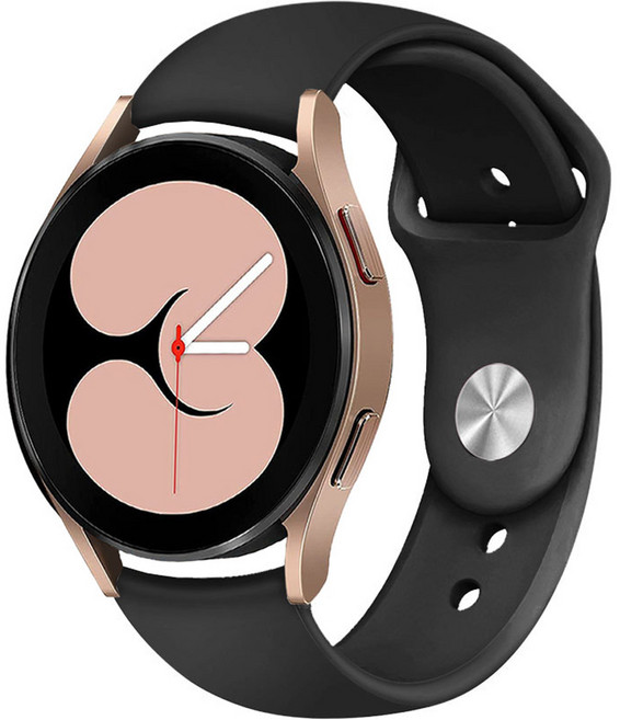 루아러블 갤럭시워치 호환 스포츠 실리콘 스트랩, 블랙, 1개