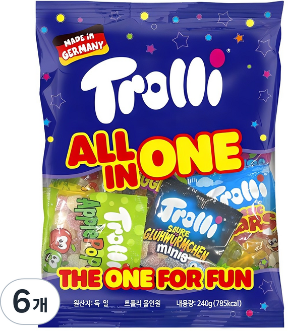 트롤리 올인원 젤리, 240g, 6개