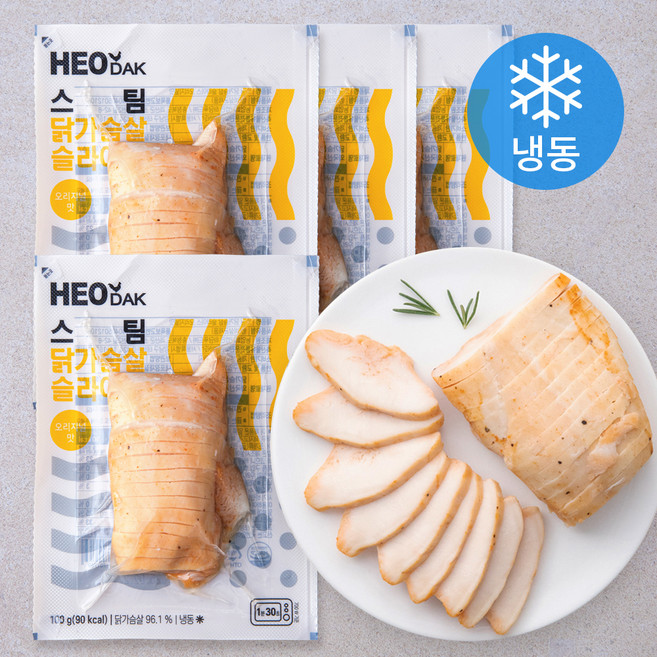 허닭 스팀 닭가슴살 슬라이스 오리지널맛 (냉동), 100g, 1개입, 4개