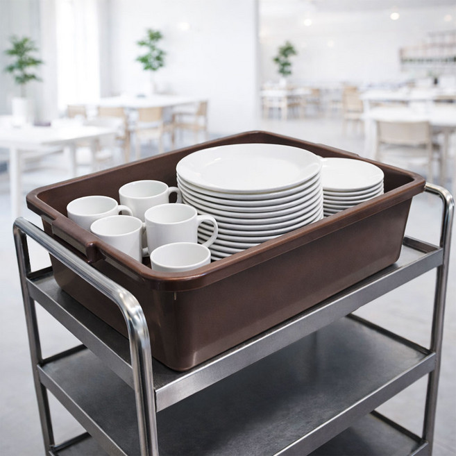 월드크린 서빙카 식기수거함 버싱 설거지 박스, 1개, 브라운