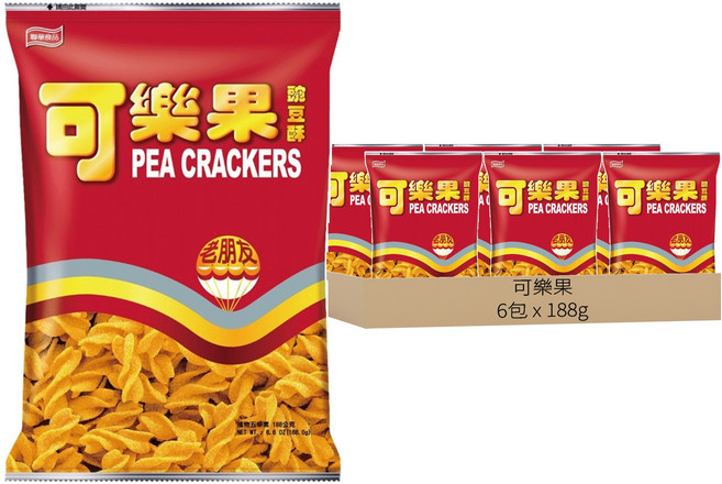 可樂果 豌豆酥 古早味, 188g, 6包