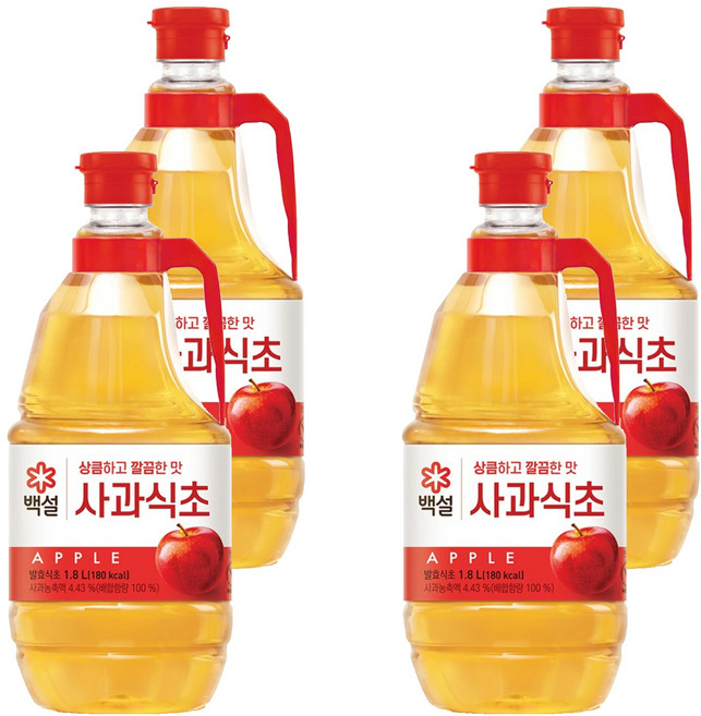백설 사과식초, 1.8L, 4개