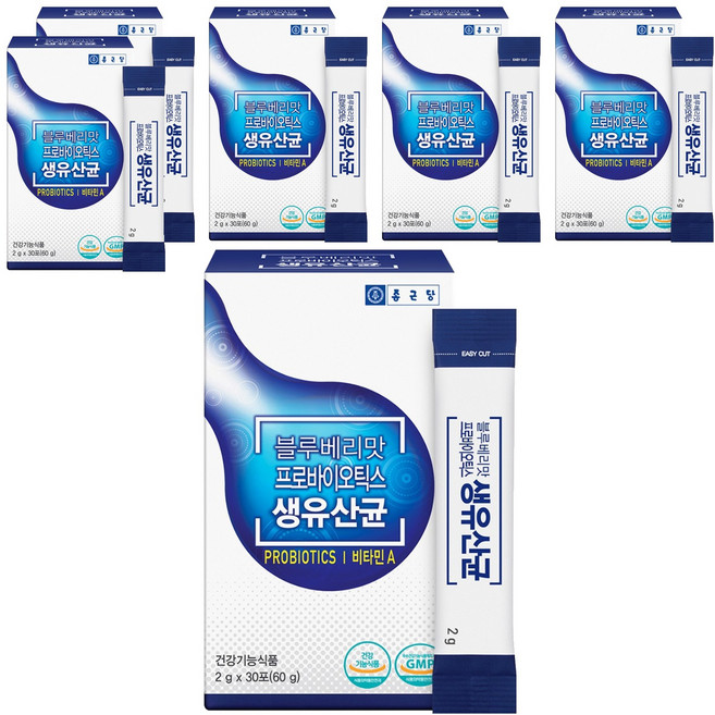 종근당 블루베리맛 프로바이오틱스 생유산균 30p, 60g, 6박스