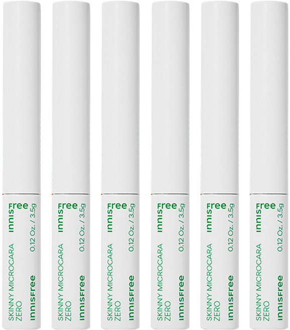 이니스프리 스키니 꼼꼼 마스카라 Zero 3.5g, 2호 브라운, 6개