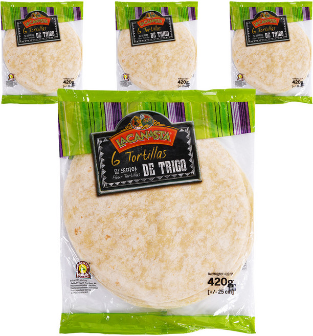 라카나스타 밀 또띠야 25cm, 420g, 4개