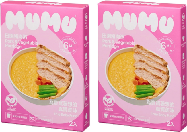 MUMU 寶寶粥 田園豬肉粥 2包, 田園豬肉, 300g, 2盒
