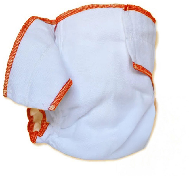 Geffen Baby 夜用布尿布 100%有機棉絨 美國產, 白色 + 橘邊, 1件