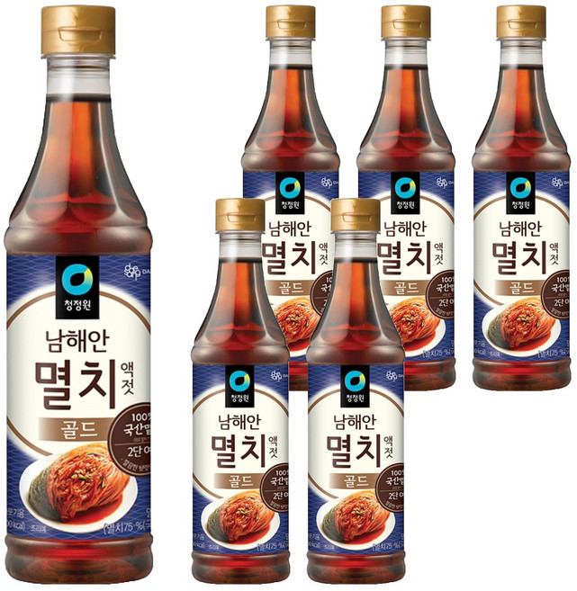 청정원 멸치골드액젓, 1kg, 6개