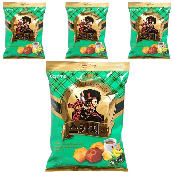 롯데 스카치 캔디 세가지맛, 4개, 317g