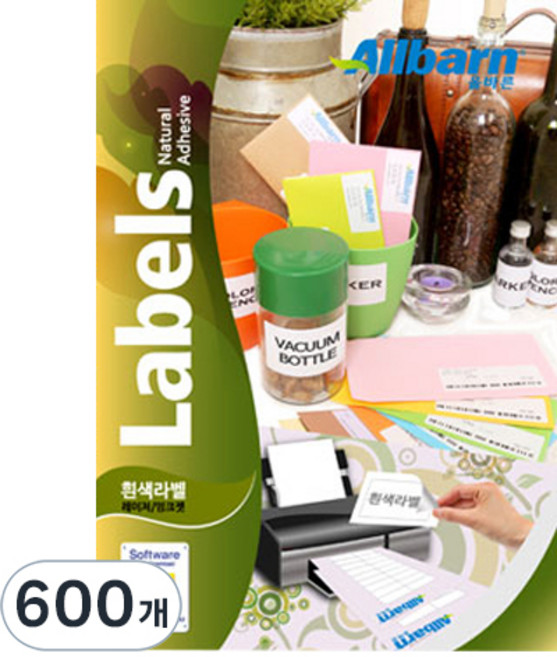 올바른 레이저 잉크젯 공용 흰색 라벨지 AL004, 4칸, 600개