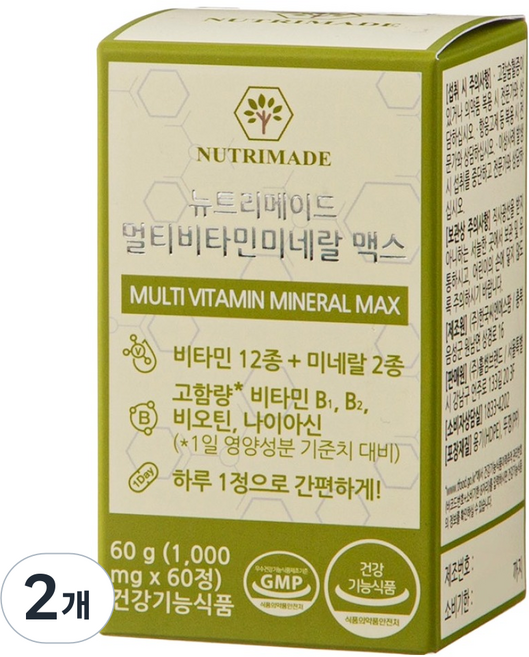 Nutrimade 綜合維他命礦物質 Max 60g, 2個, 60錠