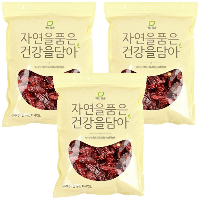 자연닮음 국산 세척 건고추 보통맛, 3개, 200g