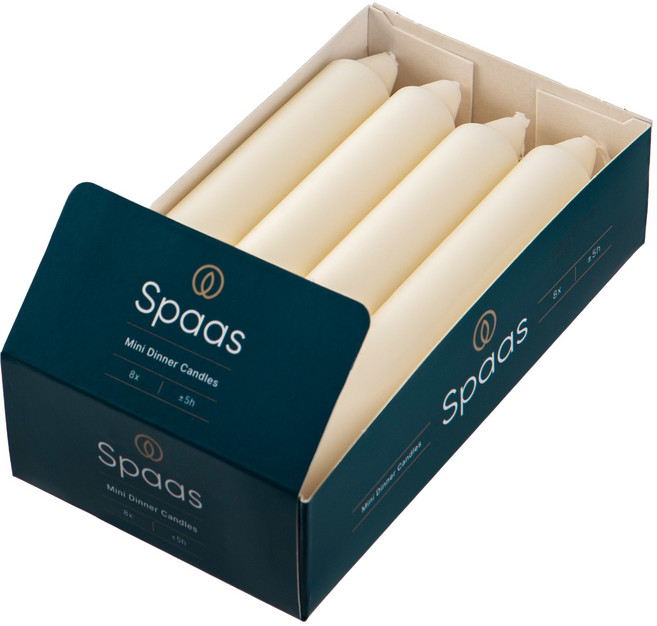 스파스 미니 하우스홀드 캔들 아이보리 15.2cm, 무향, 43g, 8개