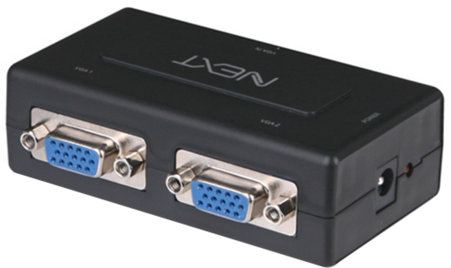 넥스트유 1대2 VGA 모니터 분배기 NEXT-2302VSP, 혼합 색상, 1개