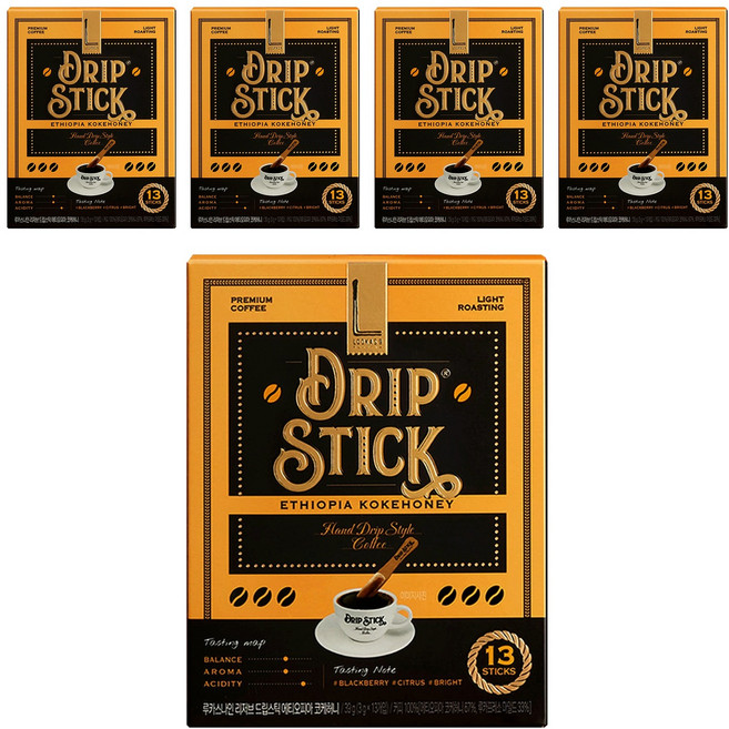 루카스나인 리저브 드립 스틱 커피 에티오피아 코케허니, 13개입, 5개, 3g