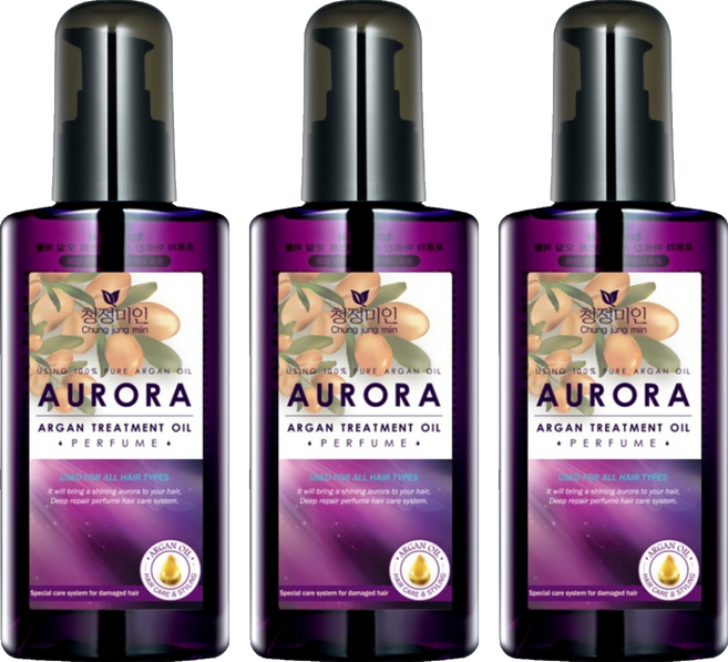 청정미인 오로라 아르간 퍼퓸 헤어에센스, 140ml, 3개
