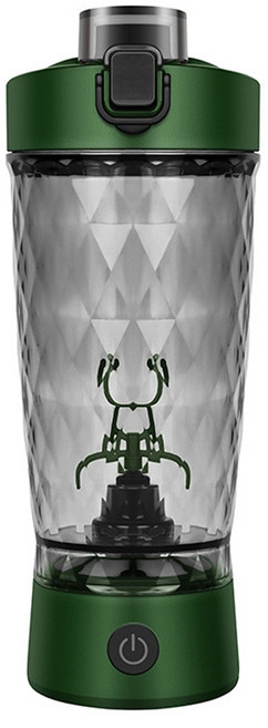 TAILI 太力 炫彩電動運動蛋白粉咖啡攪拌杯 附粉盒 650ml, 綠色, ZH90