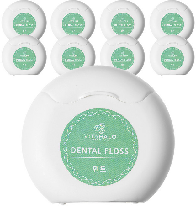 비타할로 데일리뉴 왁스 치실 50m 민트향, 9개입, 1개