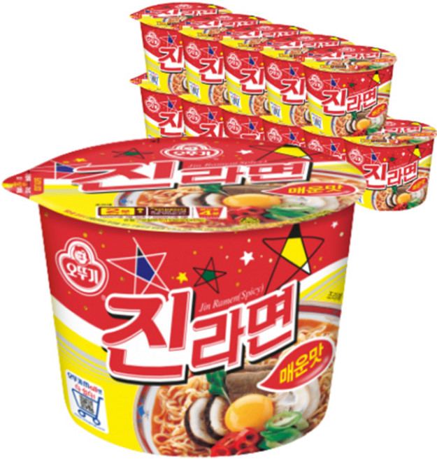 오뚜기 진라면 매운맛 용기 110 g, 12개