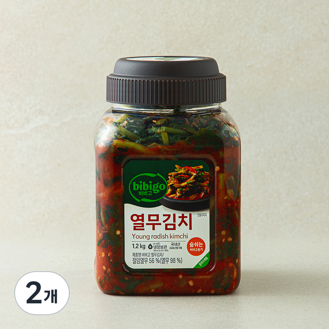 비비고 열무김치 PET, 1.2kg, 2개