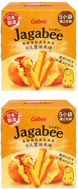 Calbee 卡樂比 Jagabee 日本加卡比薯條 日式醬燒風味 5包, 75g, 2盒