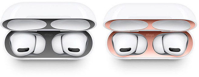 엘라고 18K 도금 철가루방지 스티커, 에어팟프로, 유광로즈골드, 무광스페이스그레이, 2개