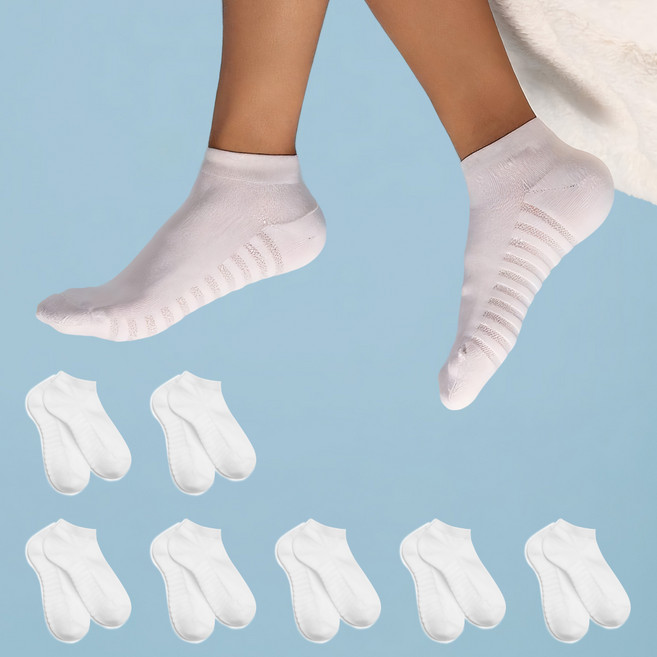 리투 에어리쿨 스니커즈 스포츠 여름 양말, 화이트, 7개