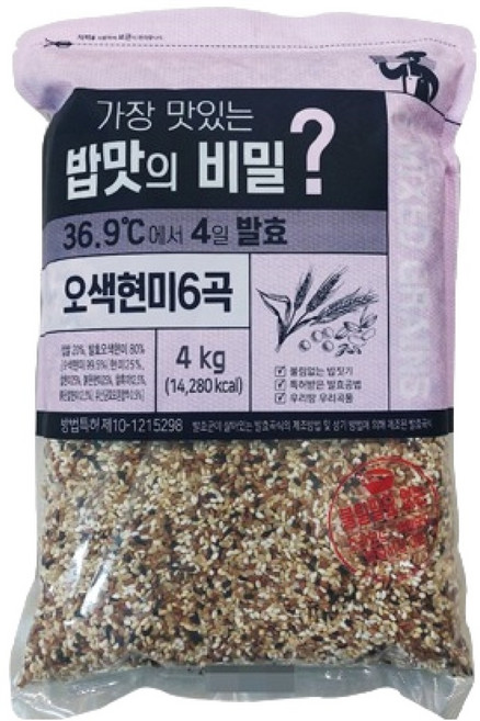 가장 맛있는 밥맛의 비밀 4일 발효 오색현미 6곡, 4kg, 1개
