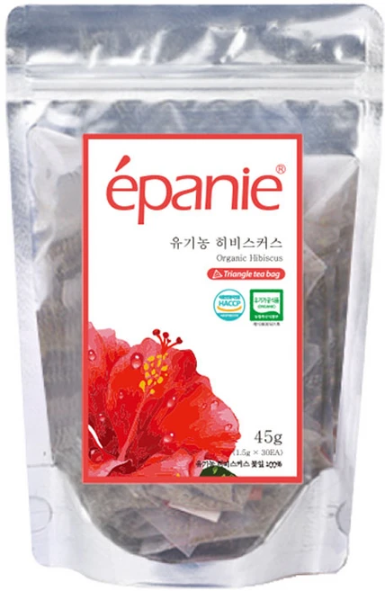 에빠니 유기농 히비스커스 레드크라운 허브차 삼각망 티백, 1.5g, 30개입, 1개 - 쿠팡