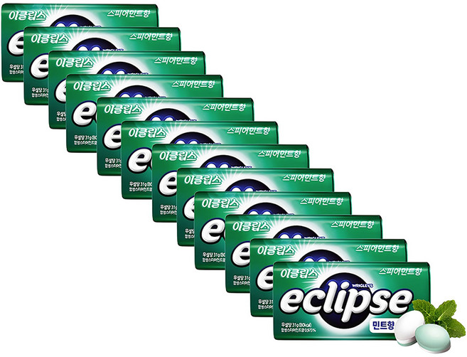 이클립스 스피어민트향 캔디, 34g, 12개