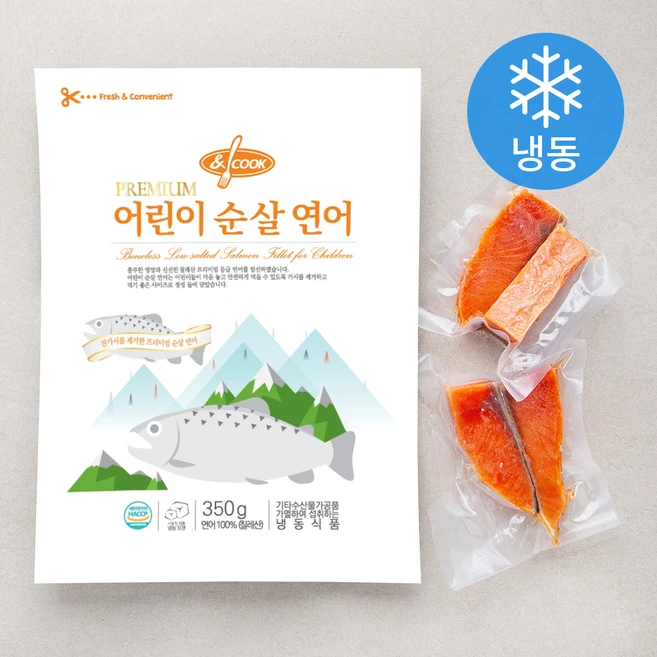 앤쿡 어린이 순살 연어 (냉동), 350g, 1개 - 쿠팡