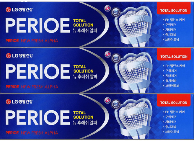 페리오 뉴 후레쉬 알파 치약, 170g, 3개