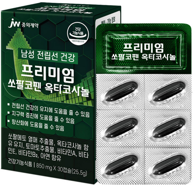 JW중외제약 프리미엄 쏘팔코펜 쏘팔메토 옥타코사놀, 30정, 2개