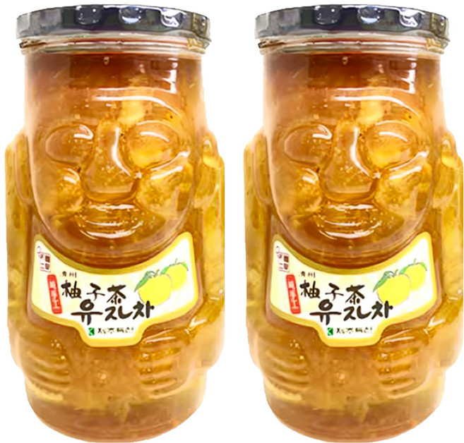 韓味不二 濟州島柚子茶禮盒, 1kg, 2罐, 1盒