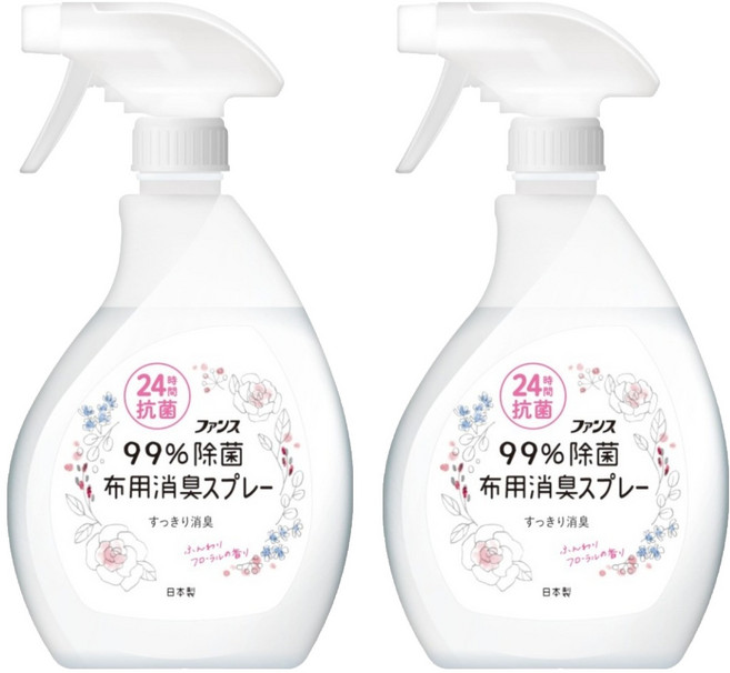 第一石鹼 布製品消臭抑菌噴霧 花香, 380ml, 2瓶