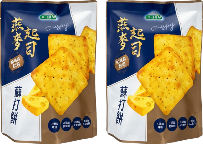 統一生機 燕麥起司蘇打餅 7入, 108g, 2袋