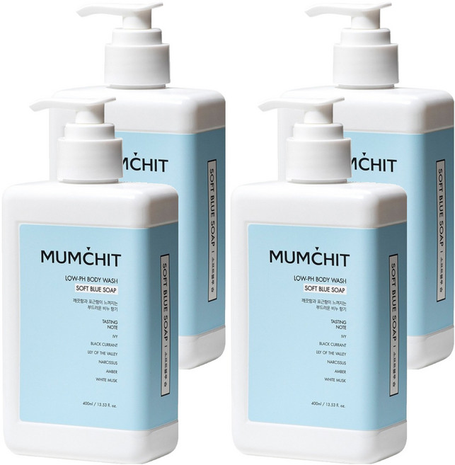 멈칫 약산성 바디워시 소프트 블루솝, 400ml, 4개