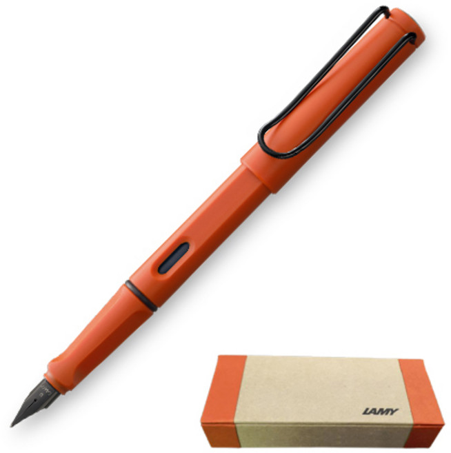 LAMY 사파리 만년필 2021년 한정판 기프트패키지, F, 테라레드