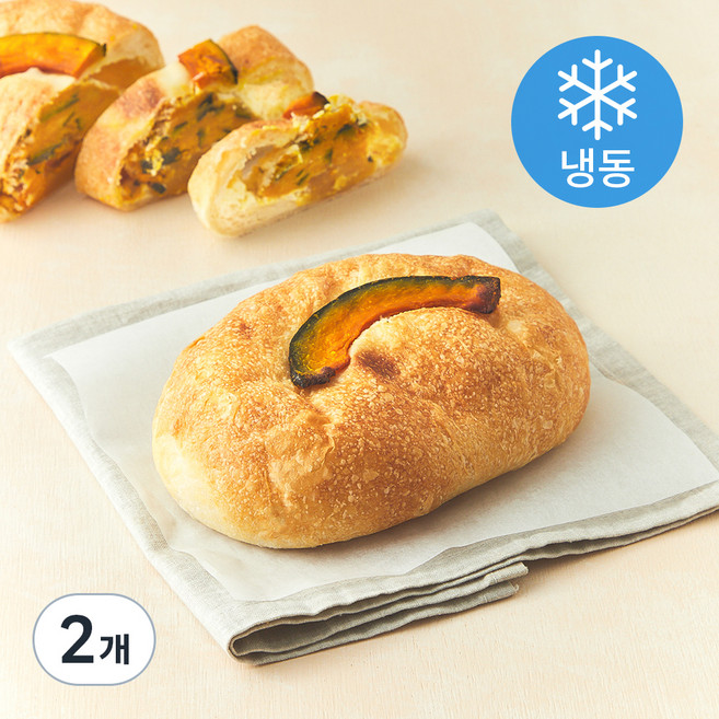 듬뿍 단호박 치아바타 (냉동), 280g, 2개, 1개입