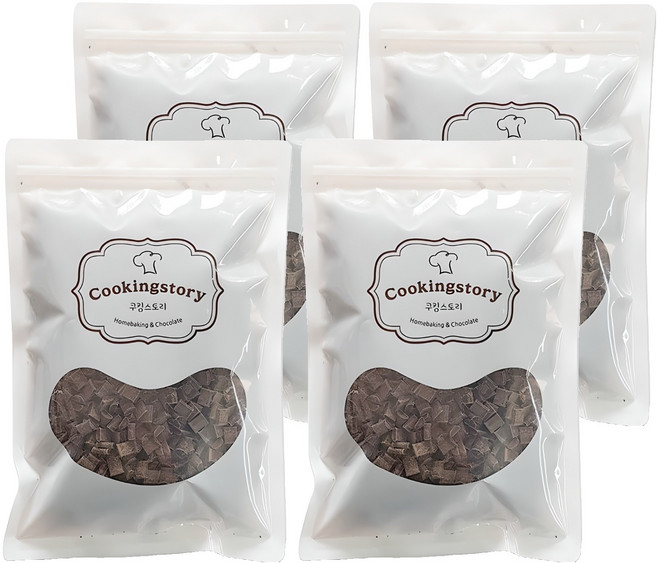 쿠킹스토리 칼리바우트 다크 청크초콜릿 초코칩, 400g, 4개