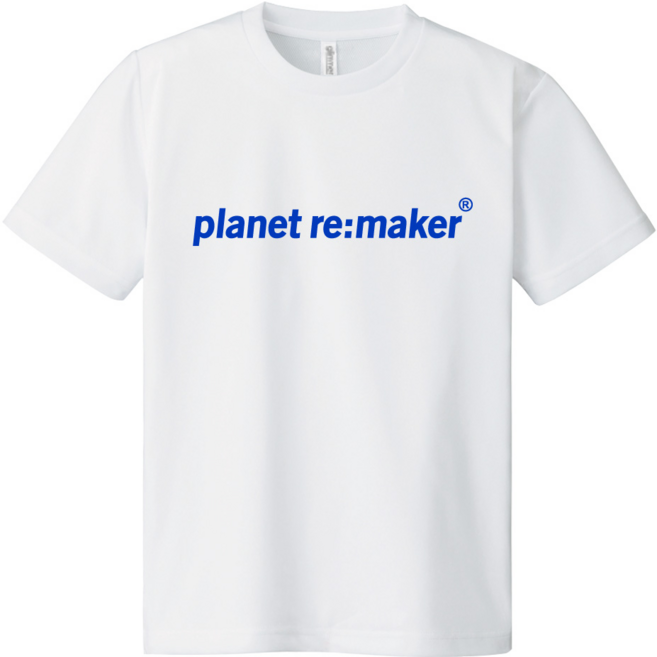 planet re:maker 中性款經典LOGO印花涼感短袖T恤, 白色