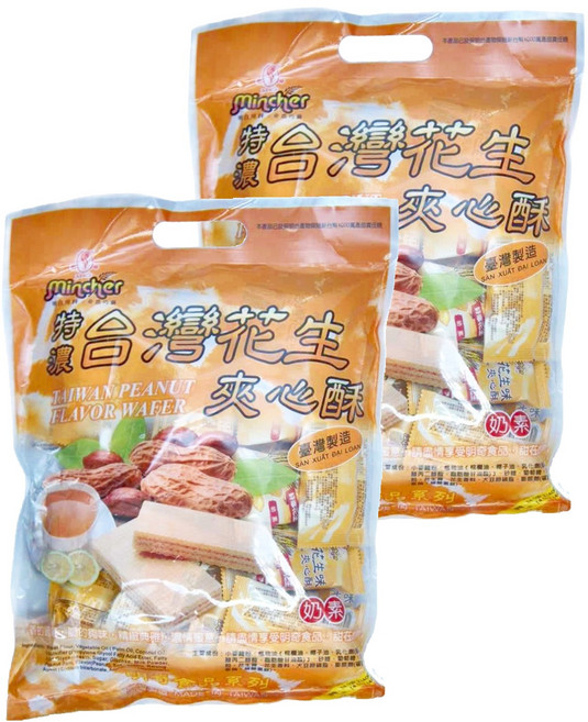 明奇 特濃花生夾心酥, 400g, 2袋