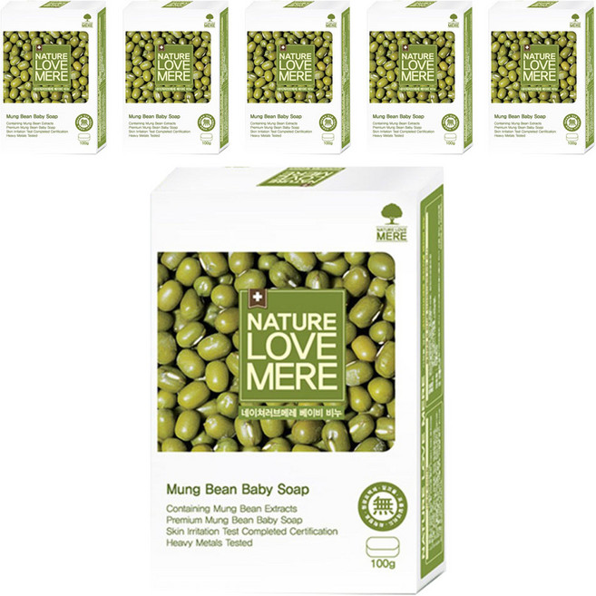 NATURE LOVE MERE 然自母愛 嬰兒綠豆香皂, 100g, 6盒